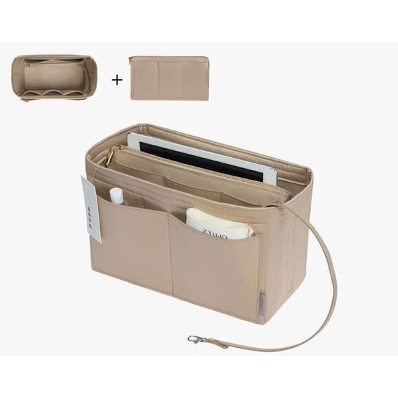 ZTUJO Purse Organizer Insert,  with Metal Zipper, For Speedy Neverfull XLarge - Picture 2 of 7